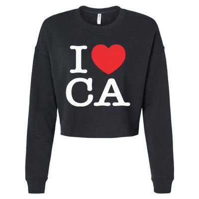 I Heart CA Love California Cropped Pullover Crew