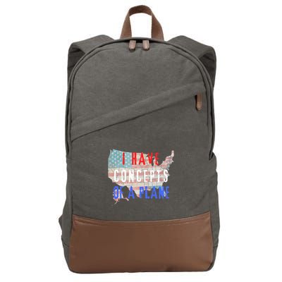 I Have Concepts Of A Plane Usa Map Cotton Canvas Backpack
