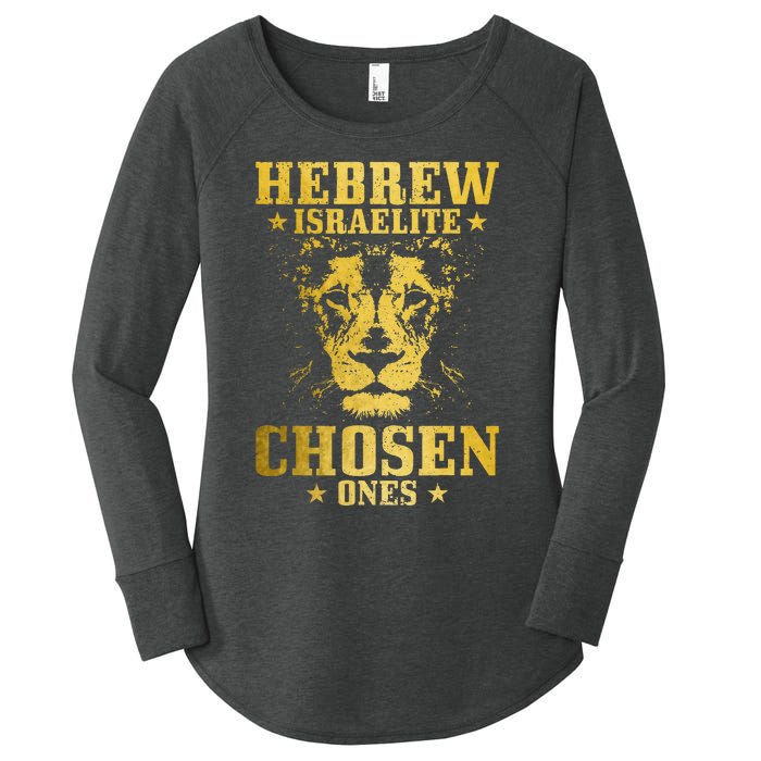 Israelite Hebrew Chosen Ones Israel Lion Of Judah Women's Perfect Tri Tunic Long Sleeve Shirt