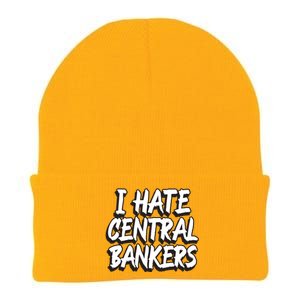 I Hate Central Bankers Funny Central Banking Anti Fiat Gift Knit Cap Winter Beanie