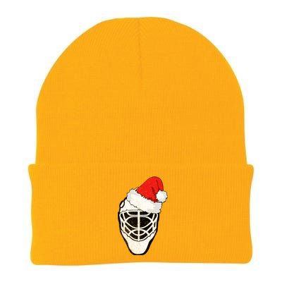 Ice Hockey Christmas Funny Goalie Santa Hat Hockey Fan Great Gift Knit Cap Winter Beanie