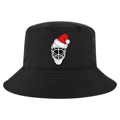 Ice Hockey Christmas Funny Goalie Santa Hat Hockey Fan Great Gift Cool Comfort Performance Bucket Hat