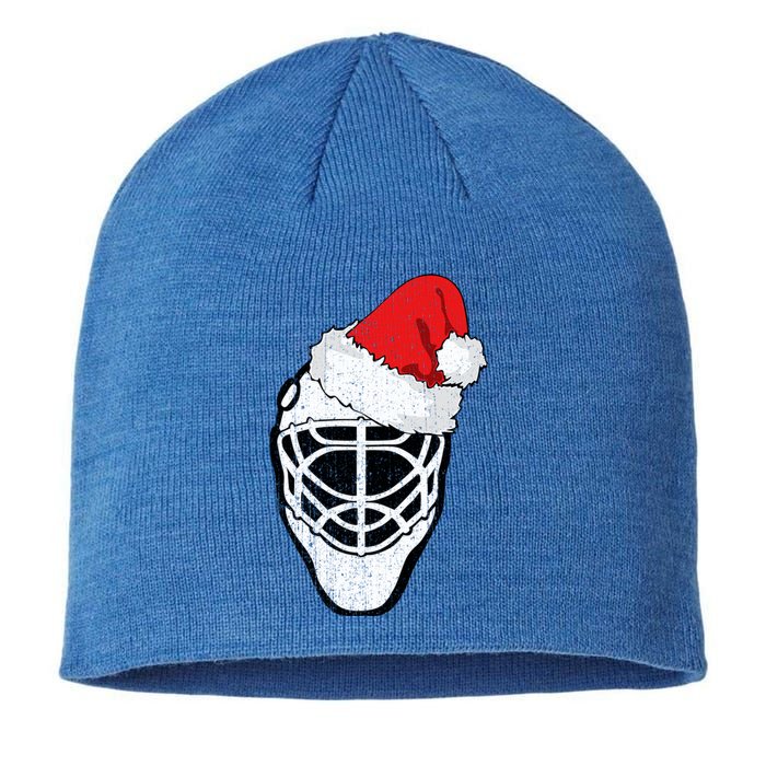 Ice Hockey Christmas Funny Goalie Santa Hat Hockey Fan Great Gift Sustainable Beanie