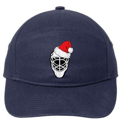 Ice Hockey Christmas Funny Goalie Santa Hat Hockey Fan Great Gift 7-Panel Snapback Hat