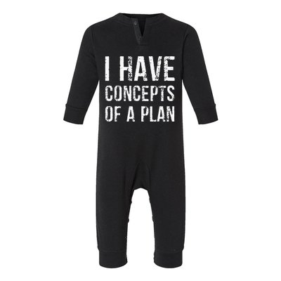 I Have Concepts Of A Plan Vintage Funny Trump Harris Infant Fleece One Piece