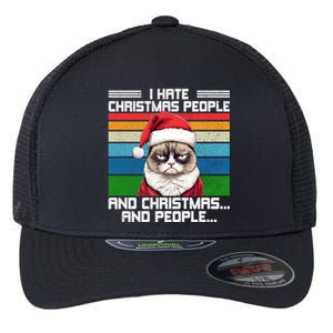 I Hate Christmas People And Christmas And People Gift Flexfit Unipanel Trucker Cap