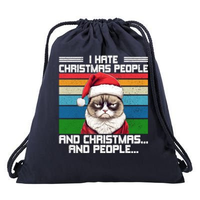 I Hate Christmas People And Christmas And People Gift Drawstring Bag