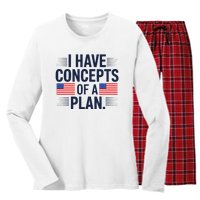 I Have Concepts Of A Plan Funny Pro Kamala Harris Women's Long Sleeve Flannel Pajama Set 