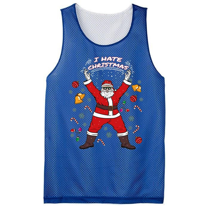 I Hate Christmas Xmas Santa Claus Christmas Present Gift Mesh Reversible Basketball Jersey Tank