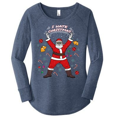 I Hate Christmas Xmas Santa Claus Christmas Present Gift Women's Perfect Tri Tunic Long Sleeve Shirt