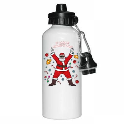 I Hate Christmas Xmas Santa Claus Christmas Present Gift Aluminum Water Bottle 