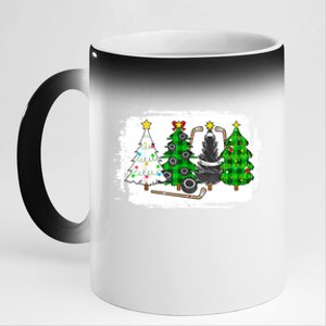 Ice Hockey Christmas Trees Ice Hockey Player Xmas Party Gift 11oz Black Color Changing Mug