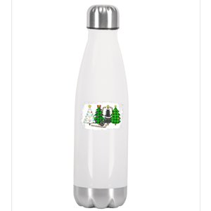 Ice Hockey Christmas Trees Ice Hockey Player Xmas Party Gift Stainless Steel Insulated Water Bottle