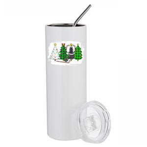 Ice Hockey Christmas Trees Ice Hockey Player Xmas Party Gift Stainless Steel Tumbler