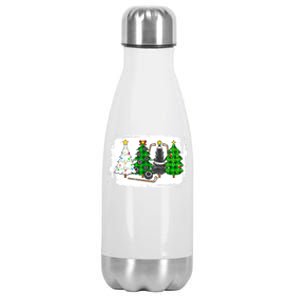 Ice Hockey Christmas Trees Ice Hockey Player Xmas Party Gift Stainless Steel Insulated Water Bottle