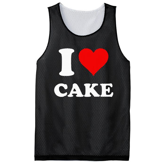 I Heart Cake I Love Cake Mesh Reversible Basketball Jersey Tank