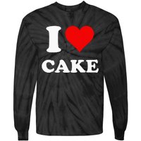 I Heart Cake I Love Cake Tie-Dye Long Sleeve Shirt