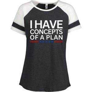 I Have Concepts Of A Plan Trump Harris Debate 2024 Enza Ladies Jersey Colorblock Tee