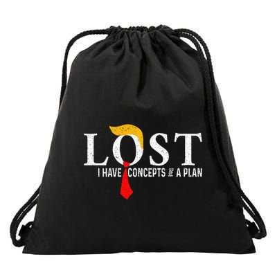 I Have Concepts Of A Plan Distressed Sarcastic Premium Drawstring Bag