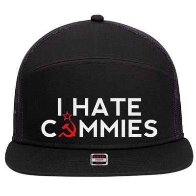 I Hate Commies Anti Russian President Ronald Reagan 7 Panel Mesh Trucker Snapback Hat