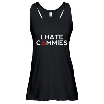 I Hate Commies Anti Russian President Ronald Reagan Ladies Essential Flowy Tank