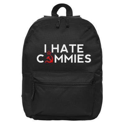 I Hate Commies Anti Russian President Ronald Reagan 16 in Basic Backpack