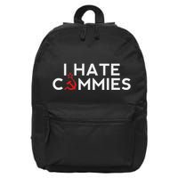 I Hate Commies Anti Russian President Ronald Reagan 16 in Basic Backpack