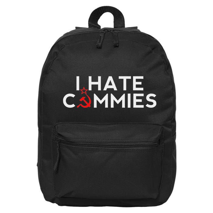 I Hate Commies Anti Russian President Ronald Reagan 16 in Basic Backpack