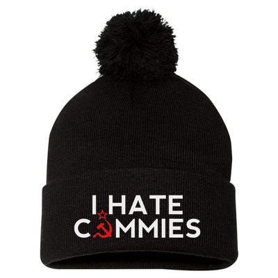 I Hate Commies Anti Russian President Ronald Reagan Pom Pom 12in Knit Beanie
