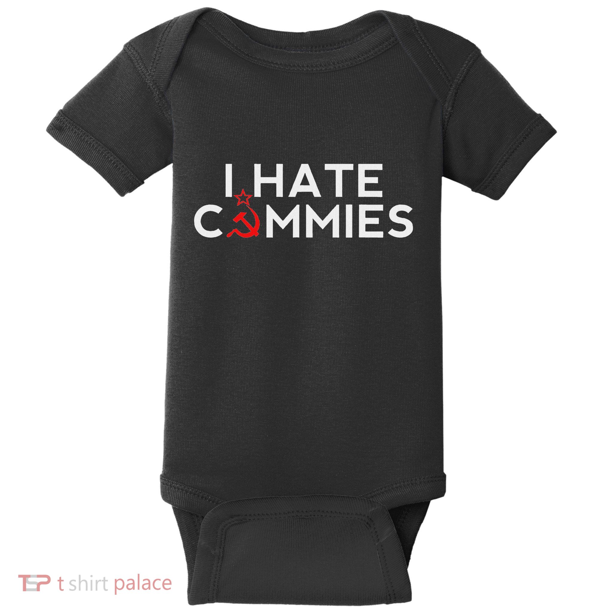 I Hate Commies Anti Russian President Ronald Reagan Baby Bodysuit