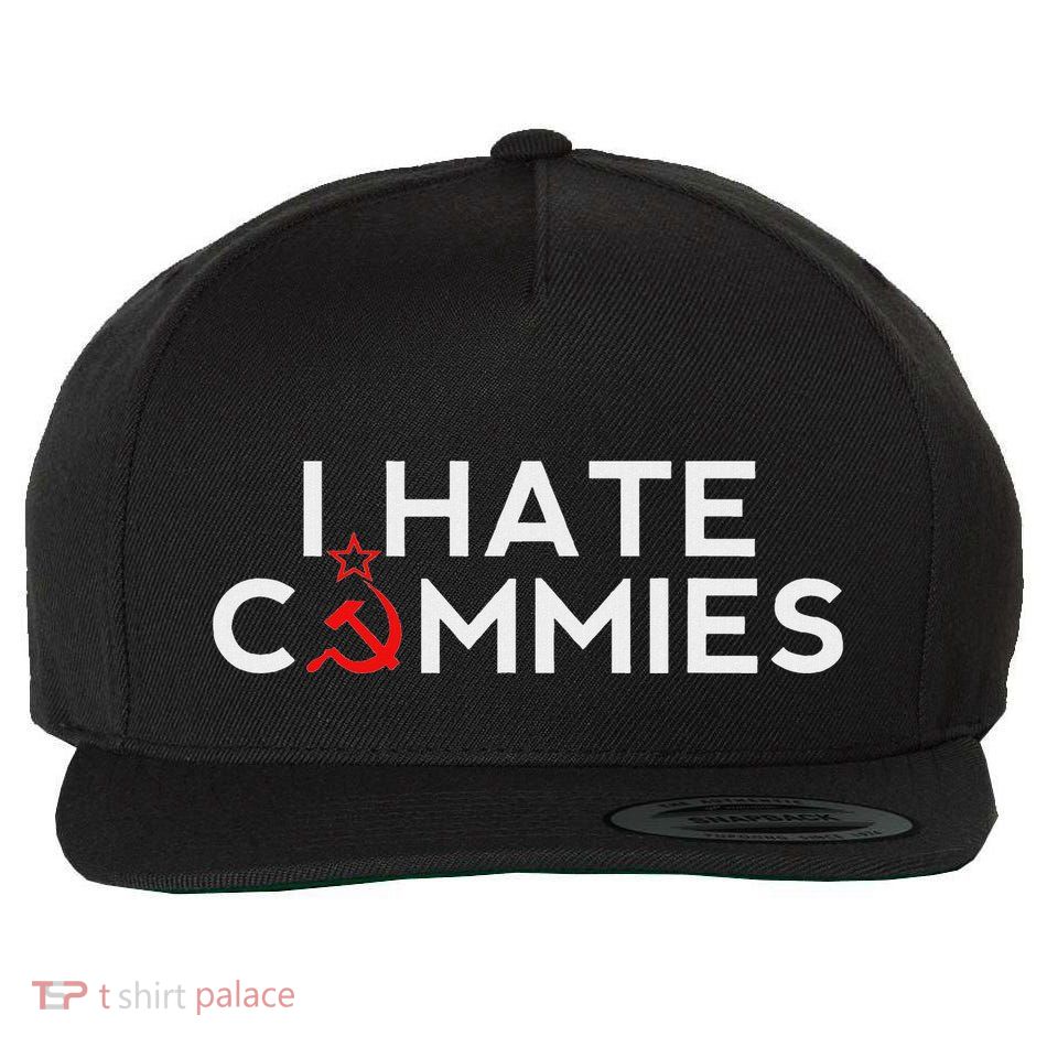 I Hate Commies Anti Russian President Ronald Reagan Wool Snapback Cap