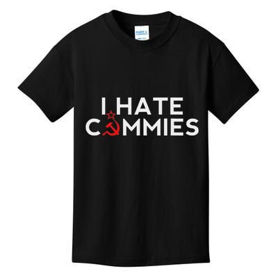 I Hate Commies Anti Russian President Ronald Reagan Kids T-Shirt