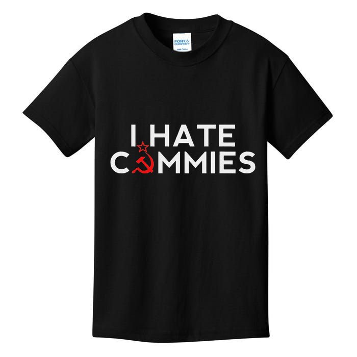 I Hate Commies Anti Russian President Ronald Reagan Kids T-Shirt