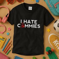 I Hate Commies Anti Russian President Ronald Reagan Kids T-Shirt