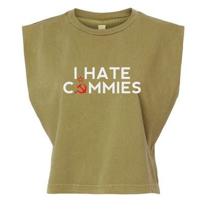 I Hate Commies Anti Russian President Ronald Reagan Garment-Dyed Women's Muscle Tee