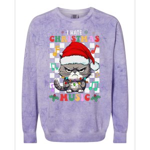 I Hate Christmas Music Xmas Hater Colorblast Crewneck Sweatshirt