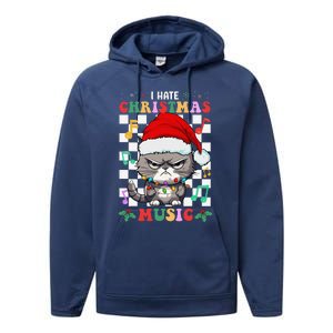 I Hate Christmas Music Xmas Hater Performance Fleece Hoodie