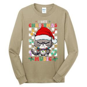 I Hate Christmas Music Xmas Hater Tall Long Sleeve T-Shirt