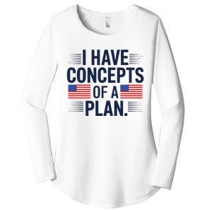 I Have Concepts Of A Plan Funny Pro Kamala Harris Women's Perfect Tri Tunic Long Sleeve Shirt