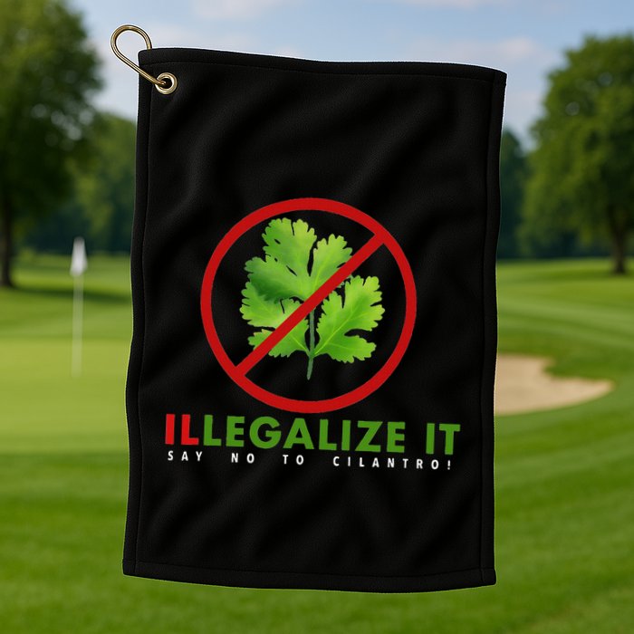 I Hate Cilantro Illegalize It Say No To Cilantro! Golf Towel