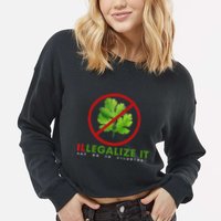 I Hate Cilantro Illegalize It Say No To Cilantro! Cropped Pullover Crew