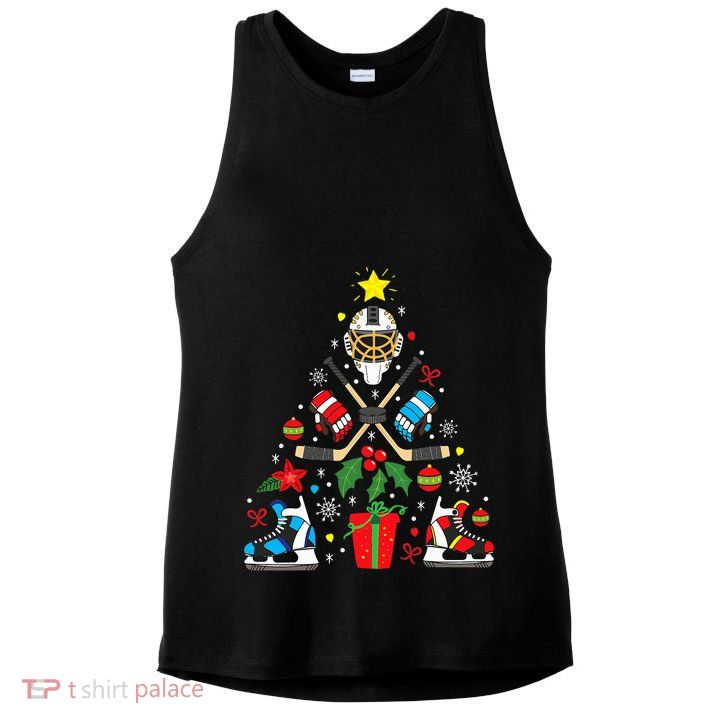 Ice Hockey Christmas Ornament Tree Funny Xmas Gift Boys  Ladies PosiCharge Tri-Blend Wicking Tank