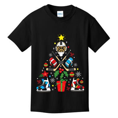 Ice Hockey Christmas Ornament Tree Funny Xmas Gift Boys  Kids T-Shirt