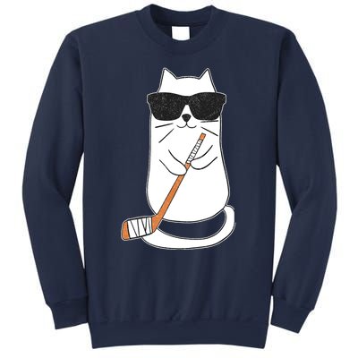 Ice Hockey Cat Hockey Player Stick Retro Sweatshirt