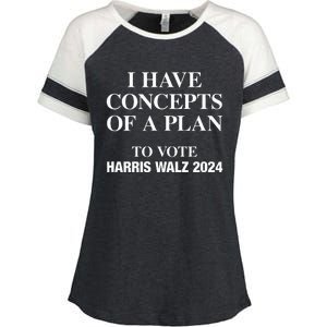 I Have Concepts Of A Plan To Vote Harris Walz 2024 Enza Ladies Jersey Colorblock Tee