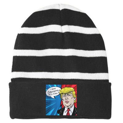 I Have Concepts Of A Plan Trump Harris 2024 Striped Beanie with Solid Band