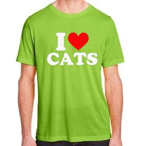 I Heart Cats I Heart Cats I Love Cats Valentine Day Adult ChromaSoft Performance T-Shirt