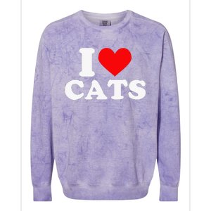 I Heart Cats I Heart Cats I Love Cats Valentine Day Colorblast Crewneck Sweatshirt