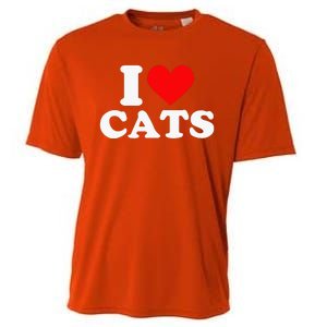 I Heart Cats I Heart Cats I Love Cats Valentine Day Cooling Performance Crew T-Shirt