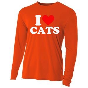 I Heart Cats I Heart Cats I Love Cats Valentine Day Cooling Performance Long Sleeve Crew